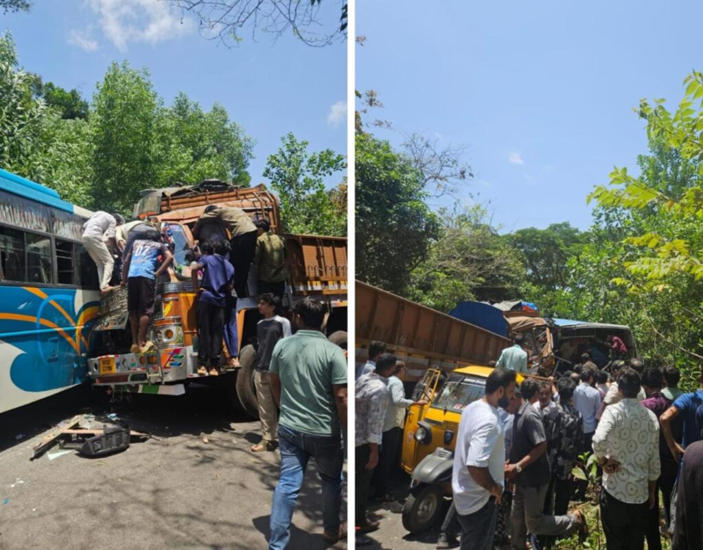 ಮಂಗಳೂರು : ಗುರುಪುರ ಲಾರಿ -ಬಸ್ಸಿನ ನಡುವೆ ಭೀಕರ ಅಪಘಾತ,ಚಾಲಕ ಸೇರಿ ಹಲವರಿಗೆ ಗಾಯ